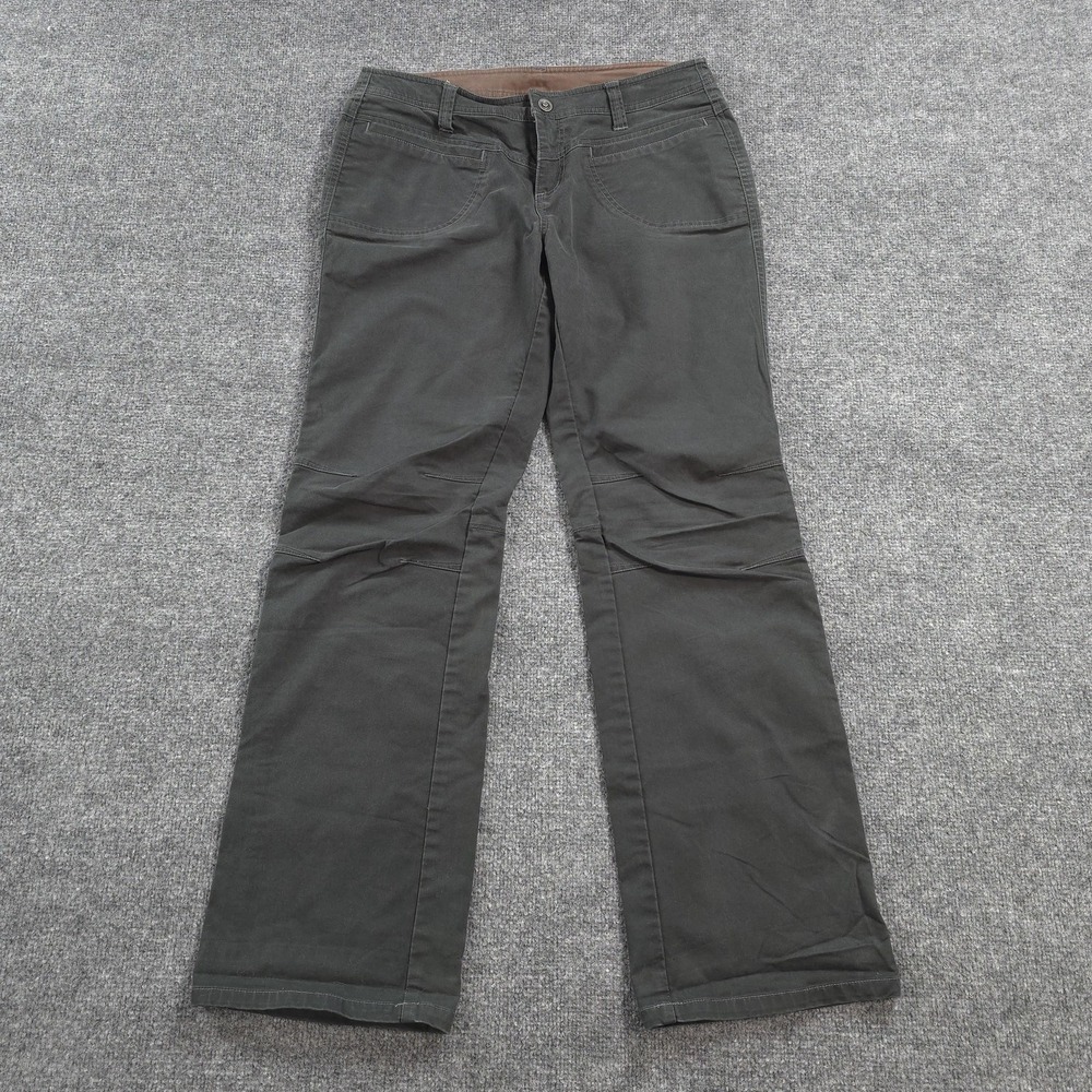 Kuhl Pants Womens 10 Green Twill Chino Straight Stretch Casual Hiking Outdoors